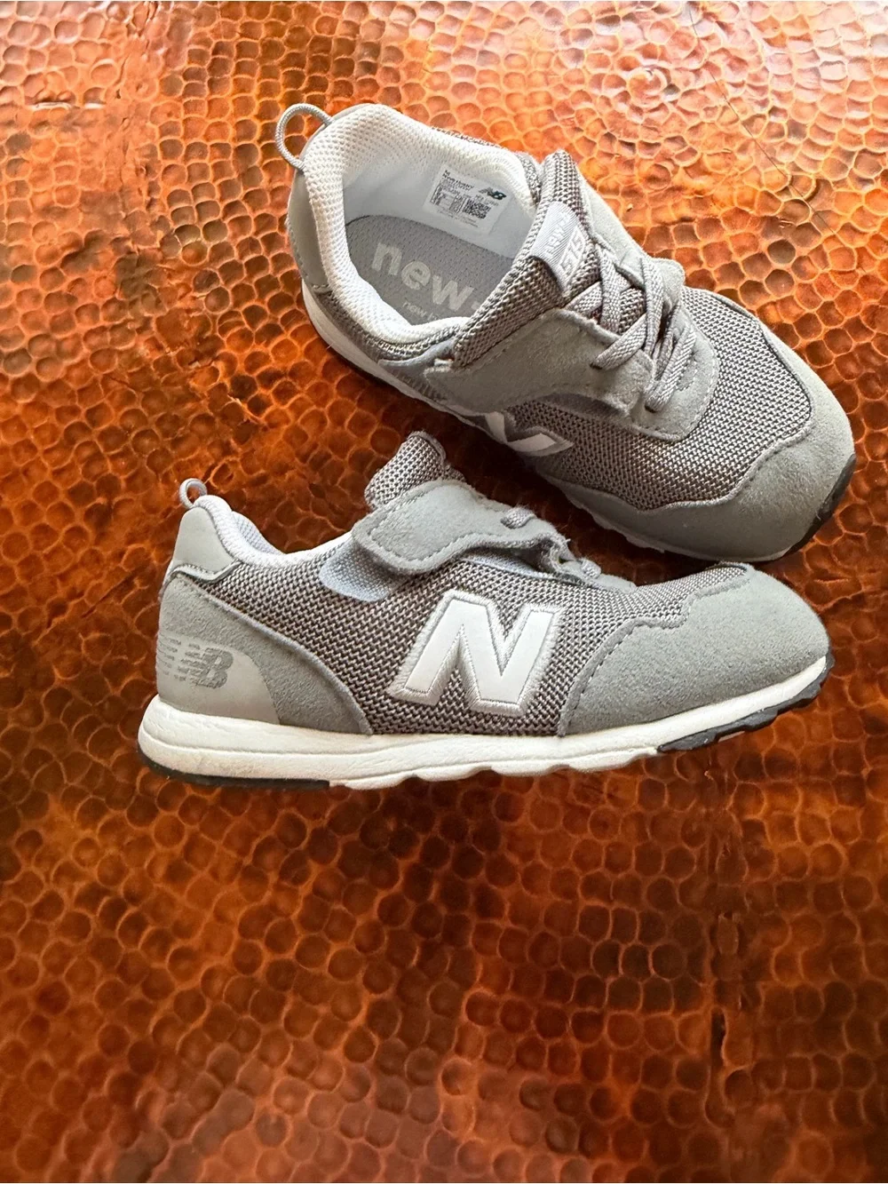 New Balance Kids Grey Mesh & Suede Sneakers